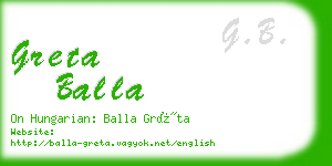 greta balla business card